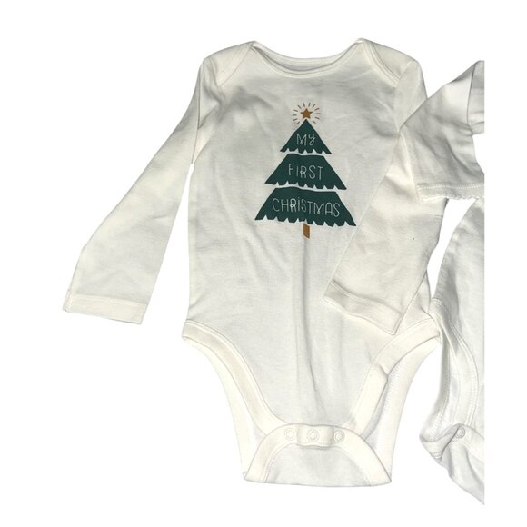 Carters Jumping Beans Baby Girls 18M Long Sleeve Christmas Bodysuit Set - Picture 4 of 9